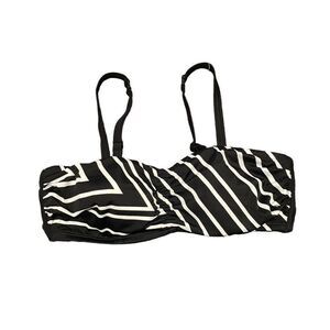 Amoena Convertible‎ Swim Bikini Top Size 12A Stripes Black White NWT